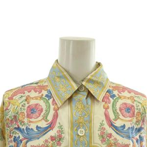 エトロ ETRO シャツ ブラウス 絹 シルク 長袖 ペイズリー 総柄 40 M