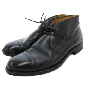 バーバリー BURBERRY チャッカブーツ 革靴 レザー レースアップ 25cm 黒 ブラック /AE ■GY18 メンズ