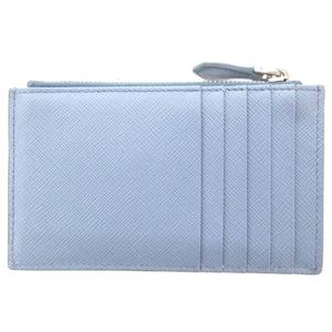 プラダ PRADA 美品 サフィアーノ コインケース 小銭入れ カード入れ ロゴ 三角プレート レザー 水色 ライトブルー /AE ■GY11 レディース