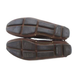 プラダ PRADA ローファー レザー ロゴ ステッチ バイカラー 35 青 ブルー 茶 ブラウン /JS ■GY11 レディース