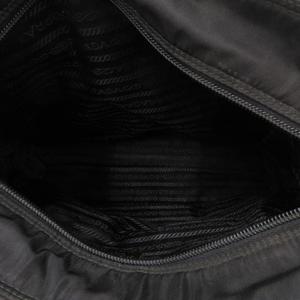 プラダ PRADA ハンドバッグ ロゴ 三角プレート メタルハンドル チェーン ナイロン 黒 ブラック /AE ■GY18 レディース