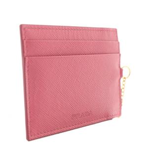 プラダ PRADA サフィアーノ カードケース パスケース 定期入れ レザー チェーン ピンク /XZ ■OH ■GY11 レディース