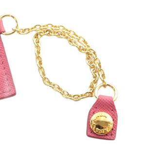 プラダ PRADA サフィアーノ カードケース パスケース 定期入れ レザー チェーン ピンク /XZ ■OH ■GY11 レディース