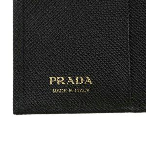 プラダ PRADA 1MV204 二つ折り 財布 サフィアーノレザー 三角 トライアングル ロゴ プレート ゴールド金具 黒 ブラック /XZ ■OH ■GY13 レディース
