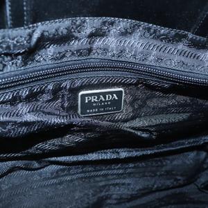 プラダ PRADA トートバッグ ハンドバッグ 三角 トライアングル ロゴ プレート ナイロン 黒 ブラック ■GY11 /MQ レディース
