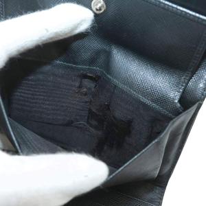 プラダ PRADA 財布 三つ折り ナイロン レザー 三角ロゴプレート 黒 ブラック /XZ ■GY11 レディース
