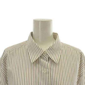 バーバリー BURBERRY シャツ ブラウス 長袖 ストライプ 総柄 ロゴ 刺繍 13ABR XL 白 ホワイト 紺 ネイビー 紫 パープル /XZ ■GY18 メンズ