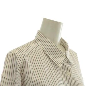 バーバリー BURBERRY シャツ ブラウス 長袖 ストライプ 総柄 ロゴ 刺繍 13ABR XL 白 ホワイト 紺 ネイビー 紫 パープル /XZ ■GY18 メンズ