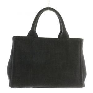 プラダ PRADA カナパ トートバッグ ショルダー 2WAY デニム キャンバス ロゴ 黒 ブラック /XZ ■OH ■GY18 レディース