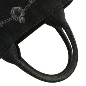 プラダ PRADA カナパ トートバッグ ショルダー 2WAY デニム キャンバス ロゴ 黒 ブラック /XZ ■OH ■GY18 レディース