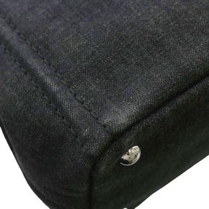 プラダ PRADA カナパ トートバッグ ショルダー 2WAY デニム キャンバス ロゴ 黒 ブラック /XZ ■OH ■GY18 レディース