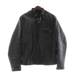 ショット SCHOTT 1-800-54-ARROW ライダースジャケット 革ジャン アウター 牛革 レザー シングル ボアライナー付き ジップアップ 40 L 黒 ブラック /XZ ■GY18 メンズ