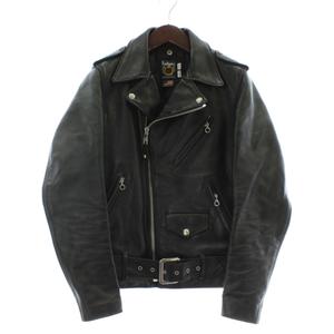 ショット SCHOTT USA製 613UHT HORSEHIDE ONESTAR TALL ホースハイド ワンスタートール ライダースジャケット ダブル 革ジャン 馬革 レザー 中綿 ジップアップ 34 XS 黒 ブラック 613UHT /XZ ■GY18  メンズ