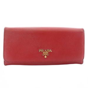 プラダ PRADA 長財布 二つ折り サフィアーノレザー ロゴ ゴールド金具 赤 レッド /XZ ■OH ■GY11 レディース