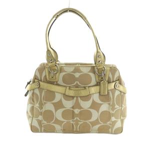 コーチ COACH ハンドバッグ レザー シグネチャー柄 ベージュ ゴールドカラー 13286 /MI ■GY18 レディース