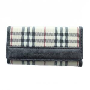 バーバリー BURBERRY キーケース キャンバス レザー ノバチェック ロゴ 5連 黒 ブラック ベージュ /KW ■GY11 メンズ レディース