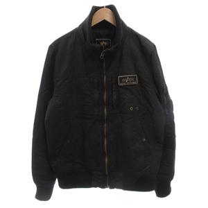 アルファ ALPHA フライトジャケット ブルゾン XL 黒 ブラック リブ襟 ジップアップ /FF ■GY42 メンズ