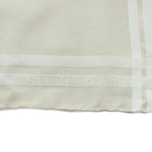 エルメス HERMES スカーフ ハンカチ チェック柄 ロゴ ベージュ ■GY11 /MQ ■OH レディース