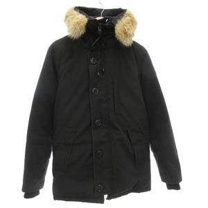 カナダグース CANADA GOOSE CHATEAU PARKA FUSION FIT シャトー フュージョンフィット ダウンジャケット S ジップアップ フード ロゴ 刺繍 黒 ブラック /AE ■GY18 メンズ