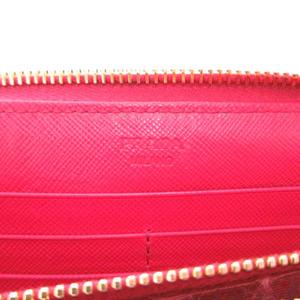 プラダ PRADA 長財布 サイフ キルティング プレート ラウンドファスナー ショッキングピンク /YJ ■GY11 レディース