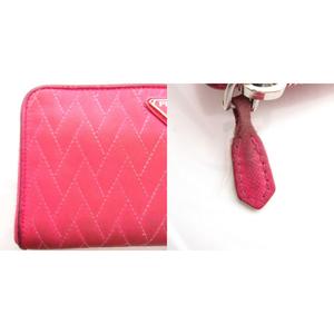 プラダ PRADA 長財布 サイフ キルティング プレート ラウンドファスナー ショッキングピンク /YJ ■GY11 レディース