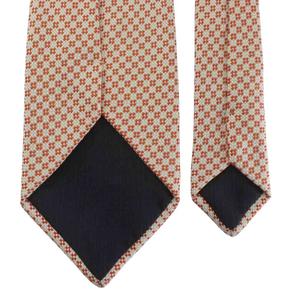 エルメス HERMES ネクタイ 絹 シルク ワイドタイ 花柄 総柄 オレンジ 白 ホワイト /XZ ■OH ■GY17 