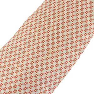 エルメス HERMES ネクタイ 絹 シルク ワイドタイ 花柄 総柄 オレンジ 白 ホワイト /XZ ■OH ■GY17 