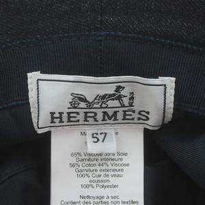 エルメス HERMES フレッド クルー カルーゼル 帽子 バケットハット バケハ デニム ワッペン 57 インディゴ 紺 ネイビー /XZ ■OH ■GY17 メンズ