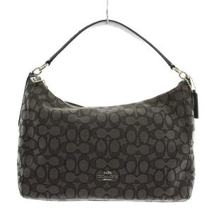 コーチ COACH トートバッグ ショルダー 2WAY キャンバス レザー シグネチャー ロゴ シルバー金具 黒 ブラック F58284 /XZ ■GY18 レディース