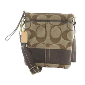 コーチ COACH 10129 ショルダーバッグ 斜めがけ ロゴ キャンバス 茶 ブラウン ■GY18 /MQ レディース
