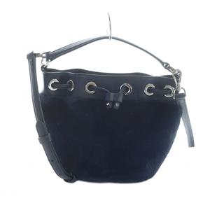 ケイトスペード KATE SPADE ハンドバッグ ショルダー 2WAY ボア レザー ロゴ 紺 ネイビー ■GY18 /MQ レディース