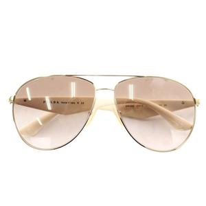 プラダ PRADA 眼鏡 サングラス メタルフレーム グラデーション ティアドロップ ツーブリッジ ロゴ 三角プレート 60□13-140 白 ホワイト ゴールド色 SPR53Q /XZ ■OH ■GY18 レディース