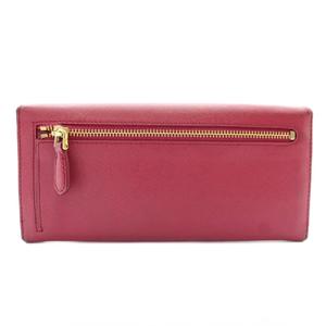 プラダ PRADA 長財布 二つ折り サフィアーノレザー リボン ロゴ ゴールド金具 ピンク /XZ ■OH ■GY18 レディース