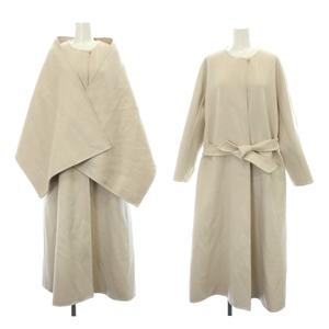 マックスマーラ MAX MARA 24AW 白タグ タイロッケンコート 3WAY ロング カシミア混 ウール 42 XL ベージュ 24210161326 /MW ■GY18 レディース