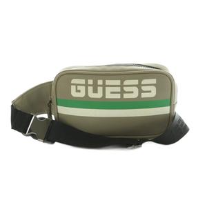 ゲス GUESS ショルダーバッグ ボディバッグ ロゴプリント グレージュ 白 緑 /MI ■GY18 レディース