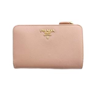 プラダ PRADA 二つ折り財布 ウォレット レザー ロゴ サフィアーノ ピンク ■GY05 /MQ ■OH レディース