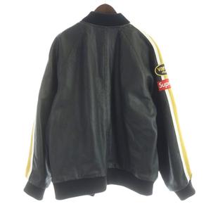 シュプリーム SUPREME Vanson バンソンコラボ Leathers Perforated Bomber Jacket レザー ボンバージャケット 牛革 レーシング XL 黒 ブラック /MW ■GY18 メンズ