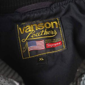 シュプリーム SUPREME Vanson バンソンコラボ Leathers Perforated Bomber Jacket レザー ボンバージャケット 牛革 レーシング XL 黒 ブラック /MW ■GY18 メンズ