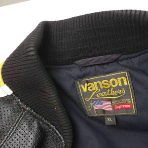 シュプリーム SUPREME Vanson バンソンコラボ Leathers Perforated Bomber Jacket レザー ボンバージャケット 牛革 レーシング XL 黒 ブラック /MW ■GY18 メンズ