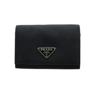 プラダ PRADA 小銭入れ コインケース  ウォレット ロゴ 三角プレート 黒 ブラック ■GY17 /MQ ■OH レディース