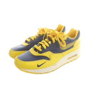 ナイキ NIKE FJ5479-410 W AIR MAX 1 PRM MIDNIGHT ウィメンズ エア マックス 1 PRM スニーカー シューズ 靴 レザー ロゴ 27.5cm 紺 ネイビー 黄 イエロー ■GY18 /MQ メンズ