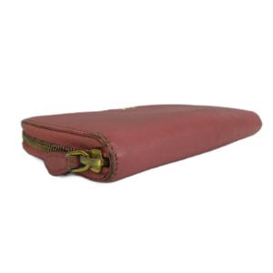 プラダ PRADA 長財布 レザー ラウンドファスナー ロゴ ゴールド金具 ピンク /XZ ■GY18 レディース