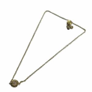 コーチ COACH ネックレス アクセサリー ペンダント ビジュー ラインストーン ロゴ ゴールド色 ■GY18 /MQ レディース