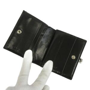 プラダ PRADA コンパクトウォレット 財布 二つ折り がま口 レザー ロゴ 型押し 黒 ブラック /XZ ■GY11 レディース