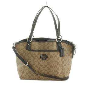 コーチ COACH 2WAY ハンドバッグ トートバッグ ショルダーバッグ シグネチャー柄 ベージュ F19818 /MI ■GY18 レディース