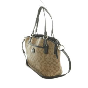 コーチ COACH 2WAY ハンドバッグ トートバッグ ショルダーバッグ シグネチャー柄 ベージュ F19818 /MI ■GY18 レディース