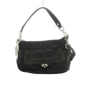 コーチ COACH 2WAY ショルダーバッグ ハンドバッグ シグネチャー柄 黒 F18349 /MI ■GY42 レディース