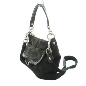 コーチ COACH 2WAY ショルダーバッグ ハンドバッグ シグネチャー柄 黒 F18349 /MI ■GY42 レディース