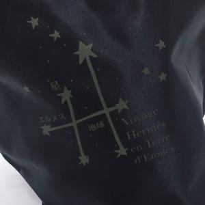 エルメス HERMES 1999年 星を巡る旅展 限定 シェルパバックパック リュックサック デイバッグ ロゴ プリント 紺 ネイビー /FF レディース