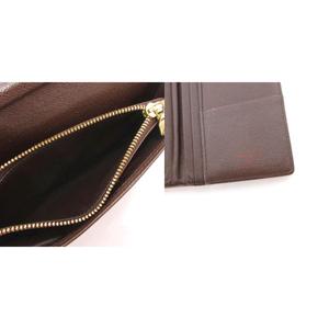 ルイヴィトン LOUIS VUITTON N60017 ダミエ ポルトフォイユ ブラザ 二つ折り 長財布 ウォレット PVC レザー 茶 ブラウン /JS レディース